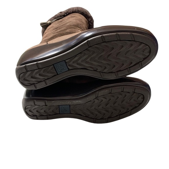 Sperry Womens Suede Shearling tall Winter boots size 6.5/7? brown wedge tassel - Picture 4 of 9